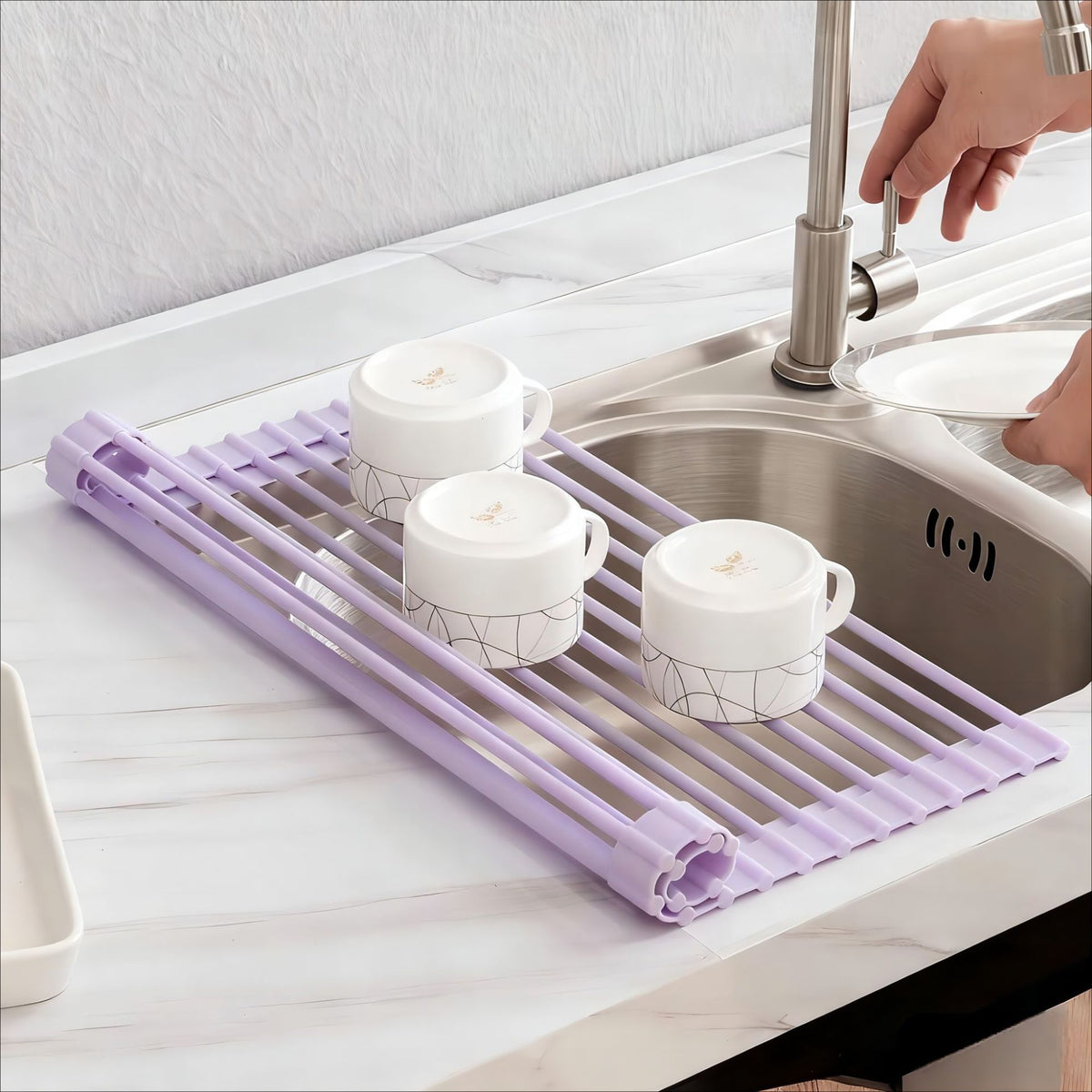 Roll-Up Over-the-Sink Drying Rack