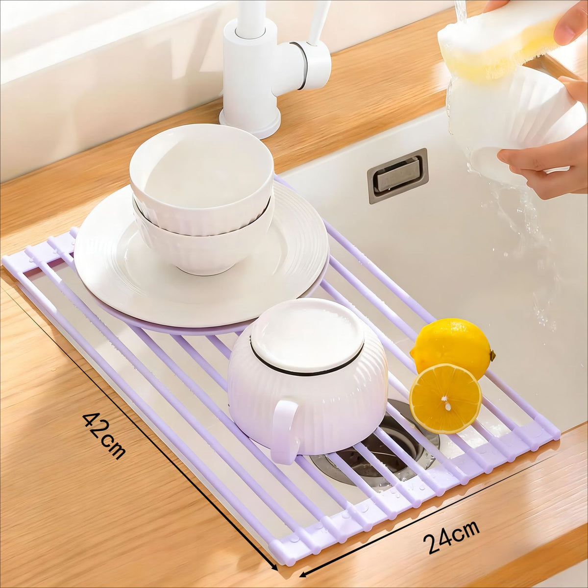Roll-Up Over-the-Sink Drying Rack