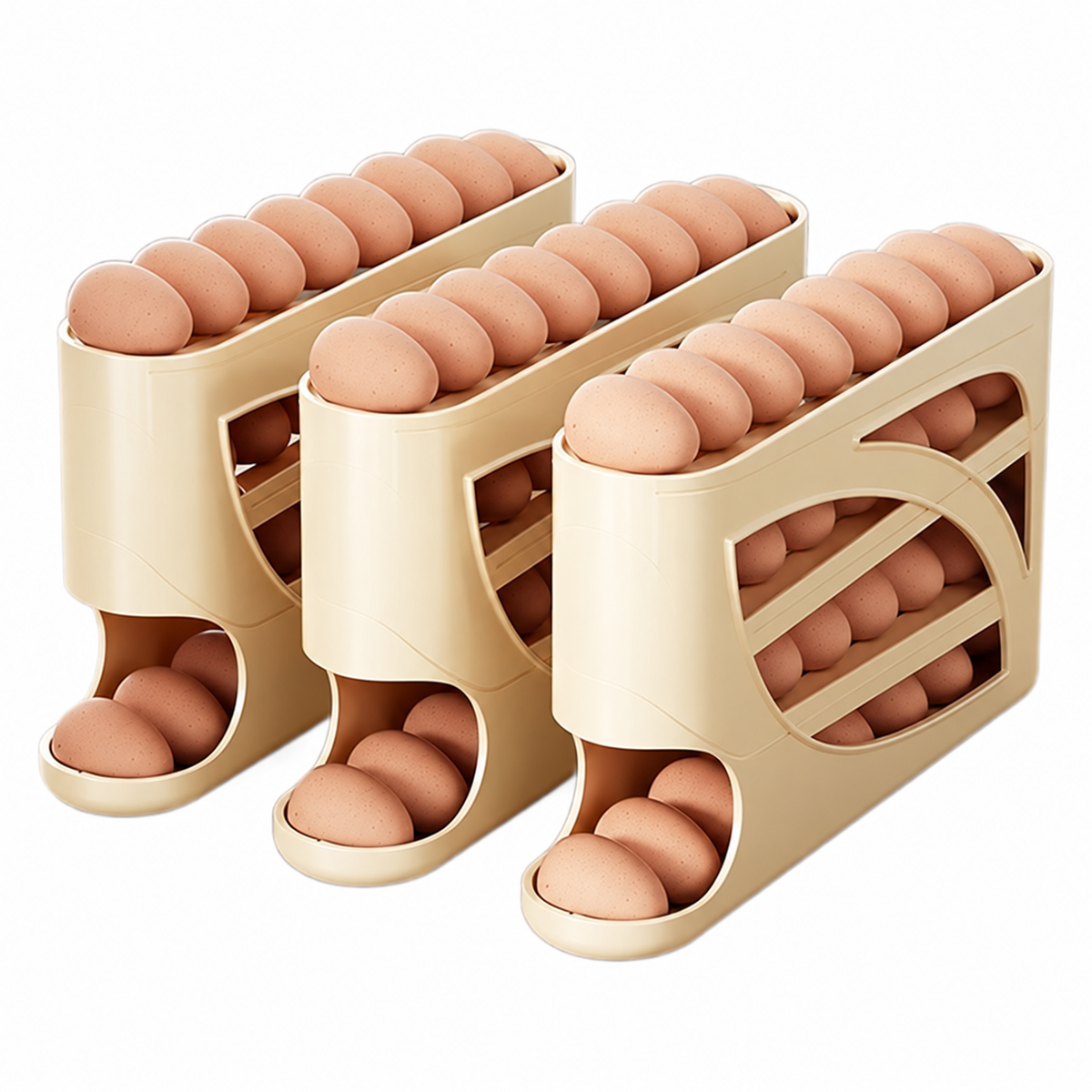 Gravity-Fed Refrigerator Egg Organizer