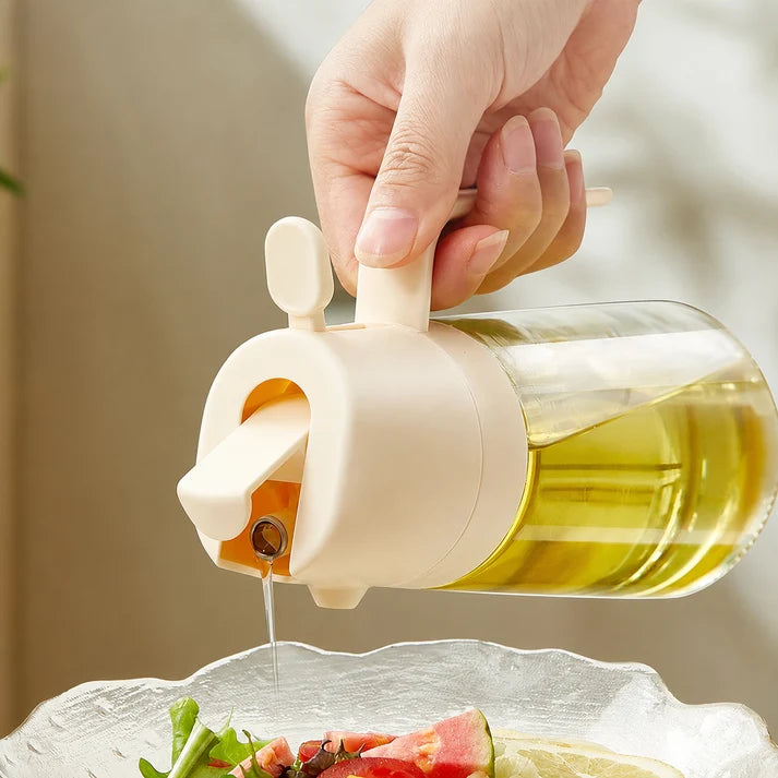 Easy-Pour Glass Oil Dispenser with Handle