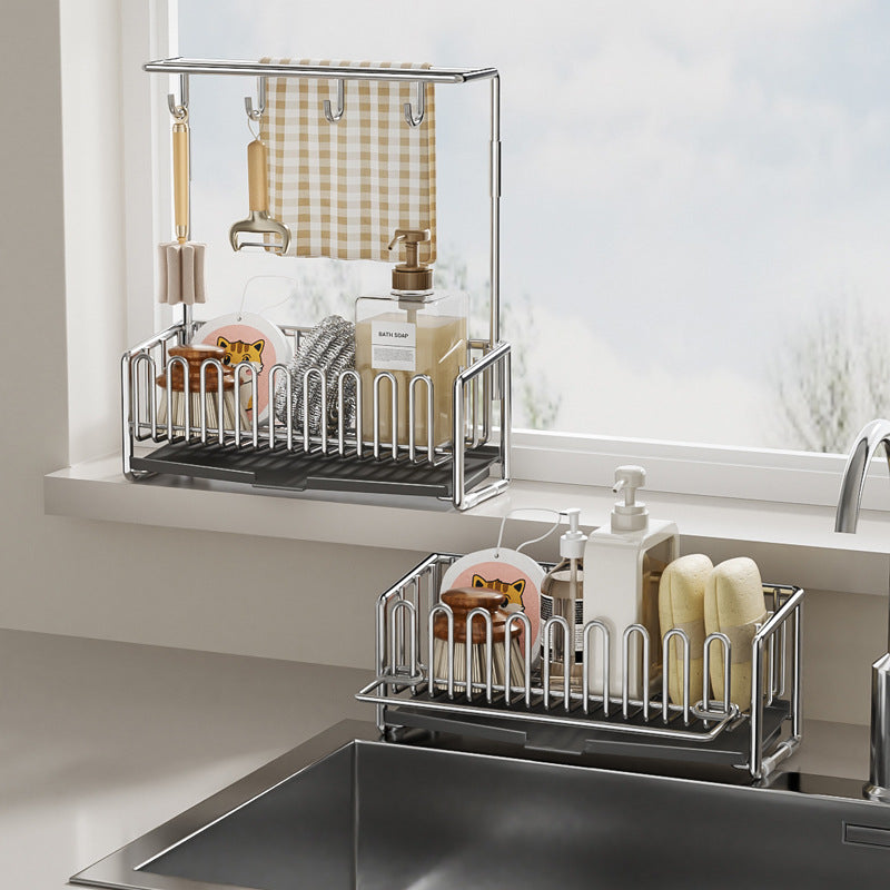 Sink-Side Kitchen Organizer Rack