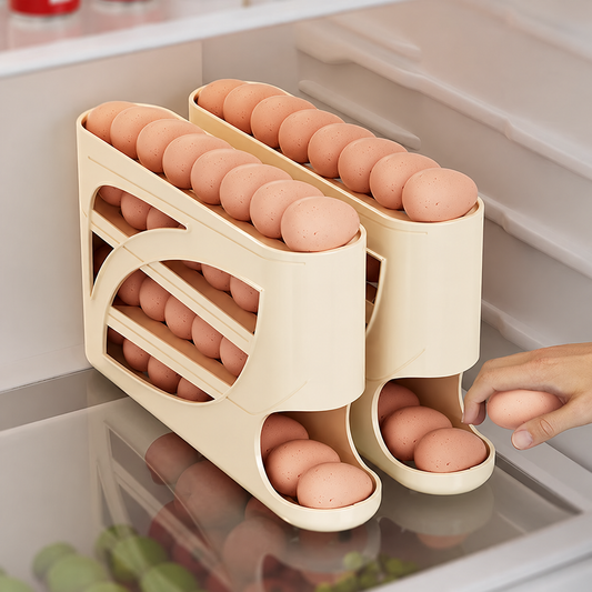 Gravity-Fed Refrigerator Egg Organizer